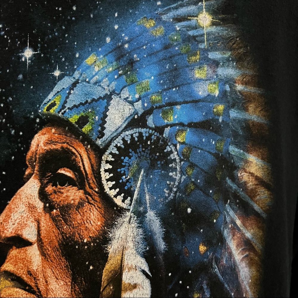 Fruit of the Loom Honduras Y2K Native American Chief Galaxy Space Size XXL - Picture 8 of 14